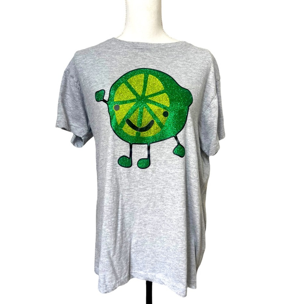Happy glitter lime tee t-shirt